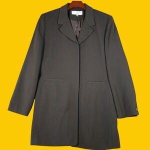 Pret A Porter Suits Blazer Women's 12 Longline Black Vintage 90s